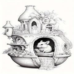 Deluxe Mouse Coloring Book 22 Pages Relaxing Art & Craft Activity
