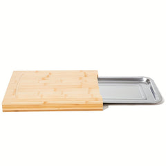 Bamboo Cutting Board With Tray - Sliding Out Chopping Board