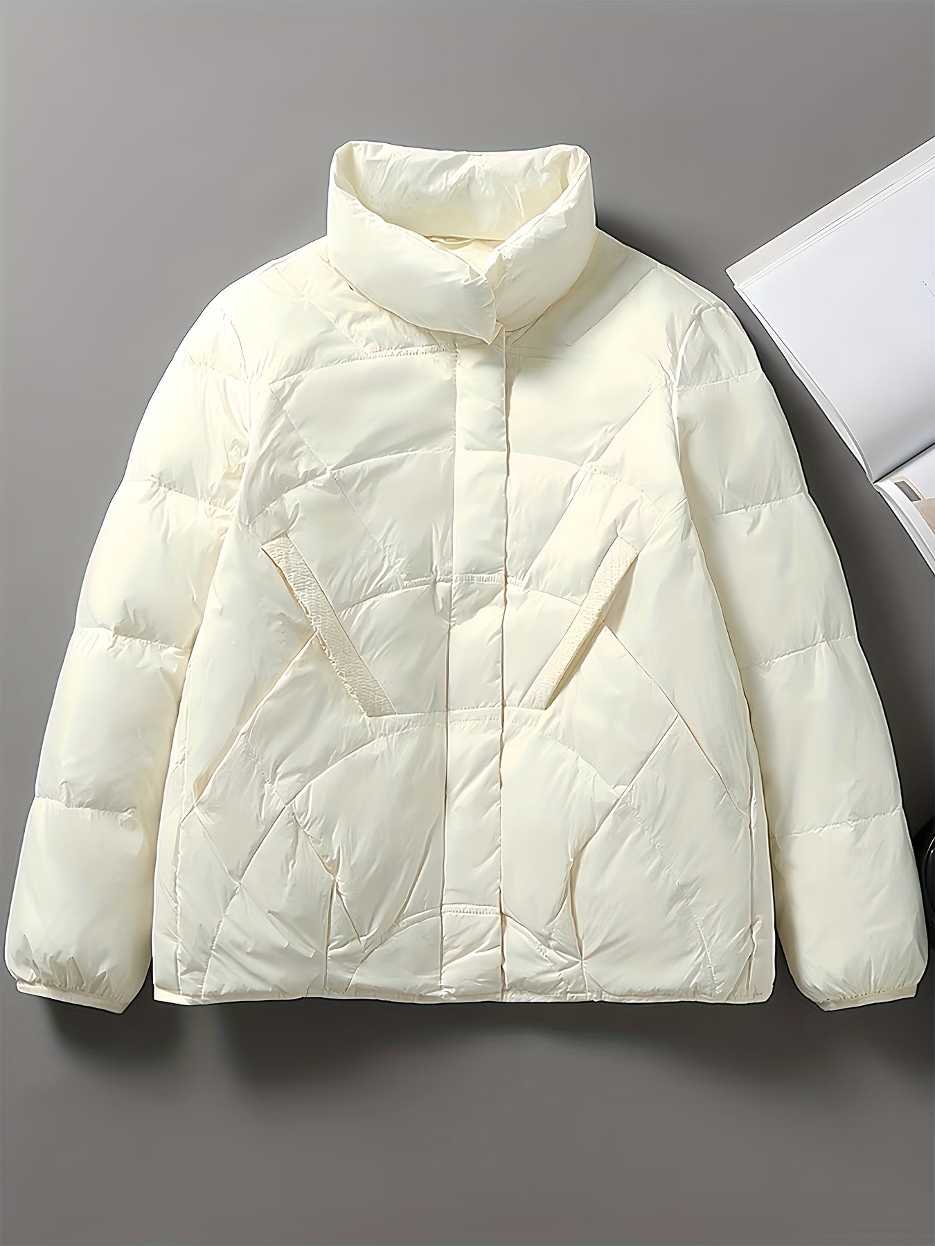 Solid Short Down Jacket For Women Winter Sports Puffer Jacket