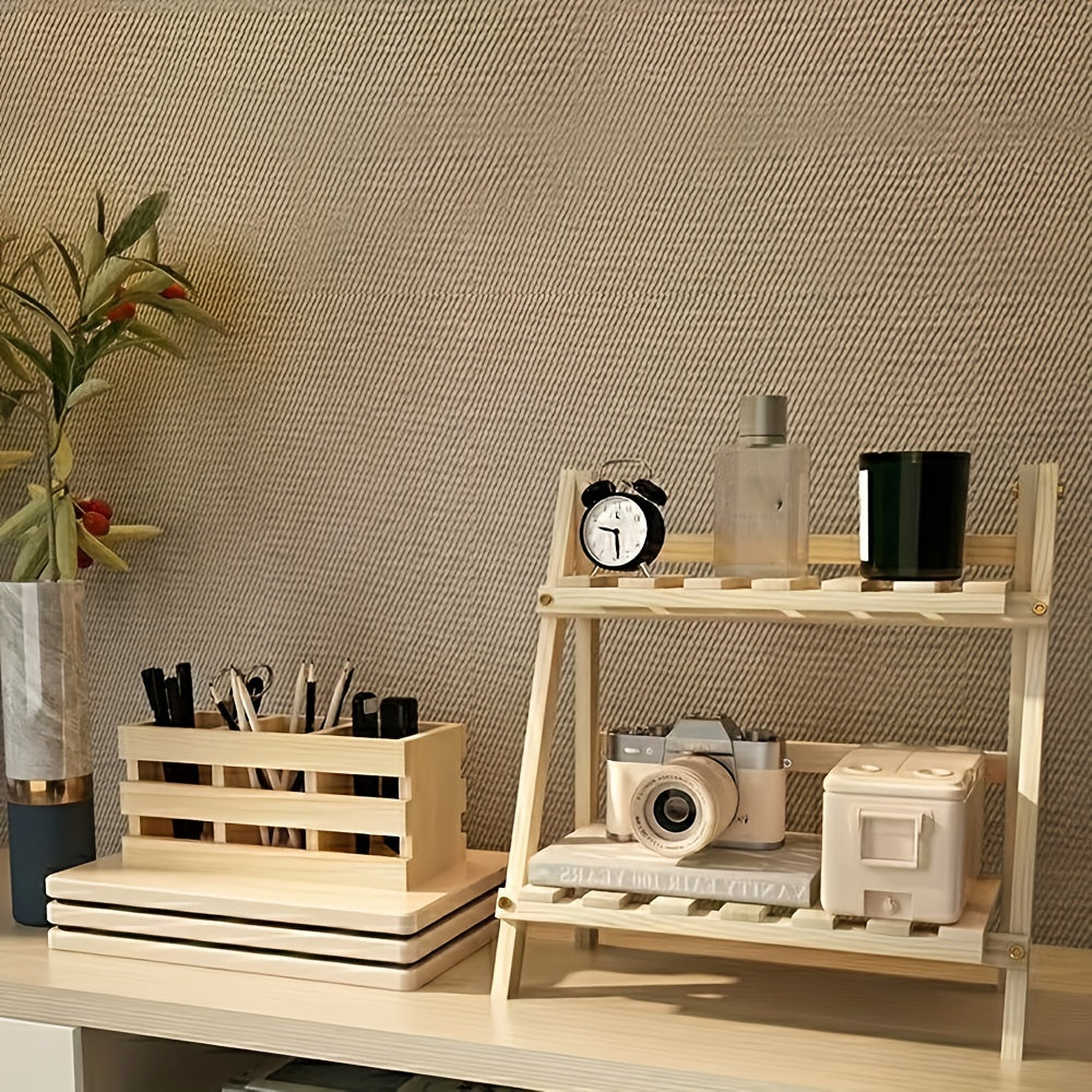 Desktop Organizer Shelves Trapezoidal Desk Display Rack