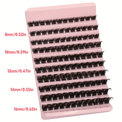 120pcs DIY Eyelash Extension Kit D Curly Wispy Thick Lashes 8-16mm Easy to Use