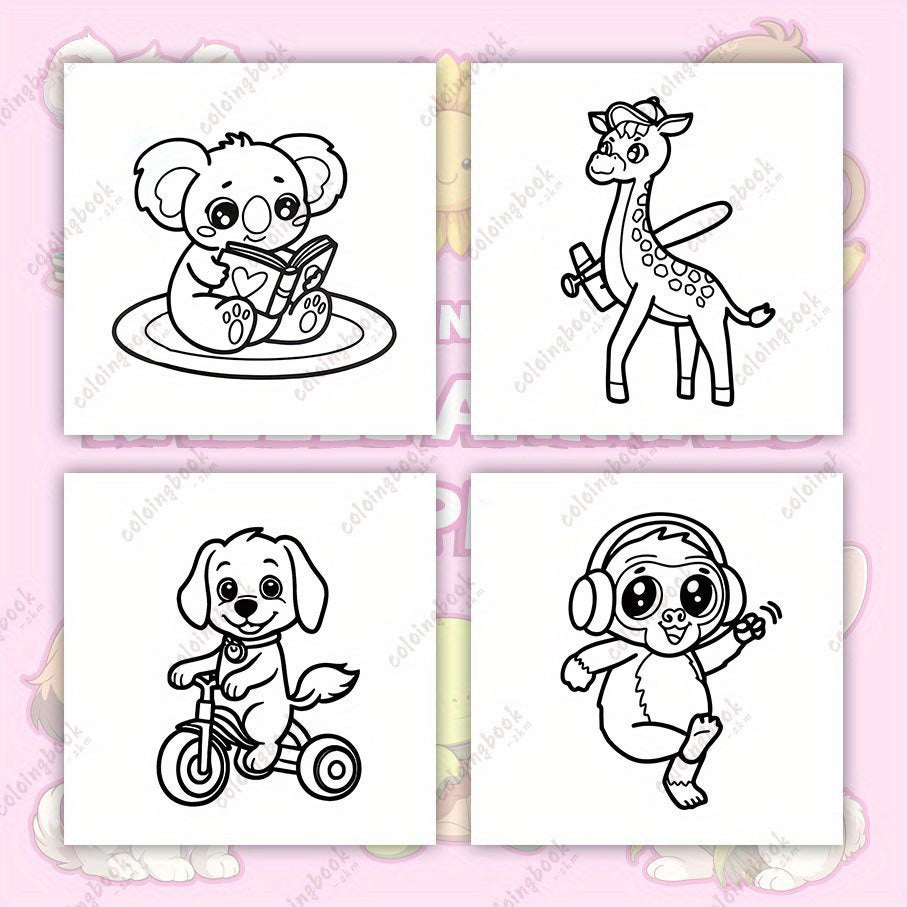 Animal Coloring Book with Story Props for Kids