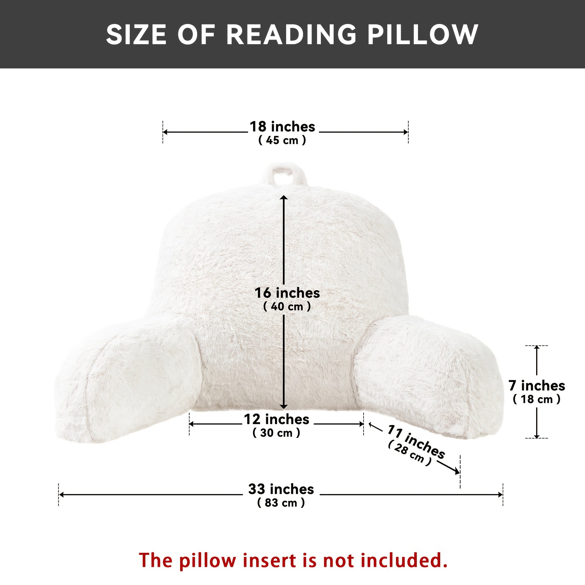 Faux Fur Reading Pillow Cover Soft Washable No Pillow Core