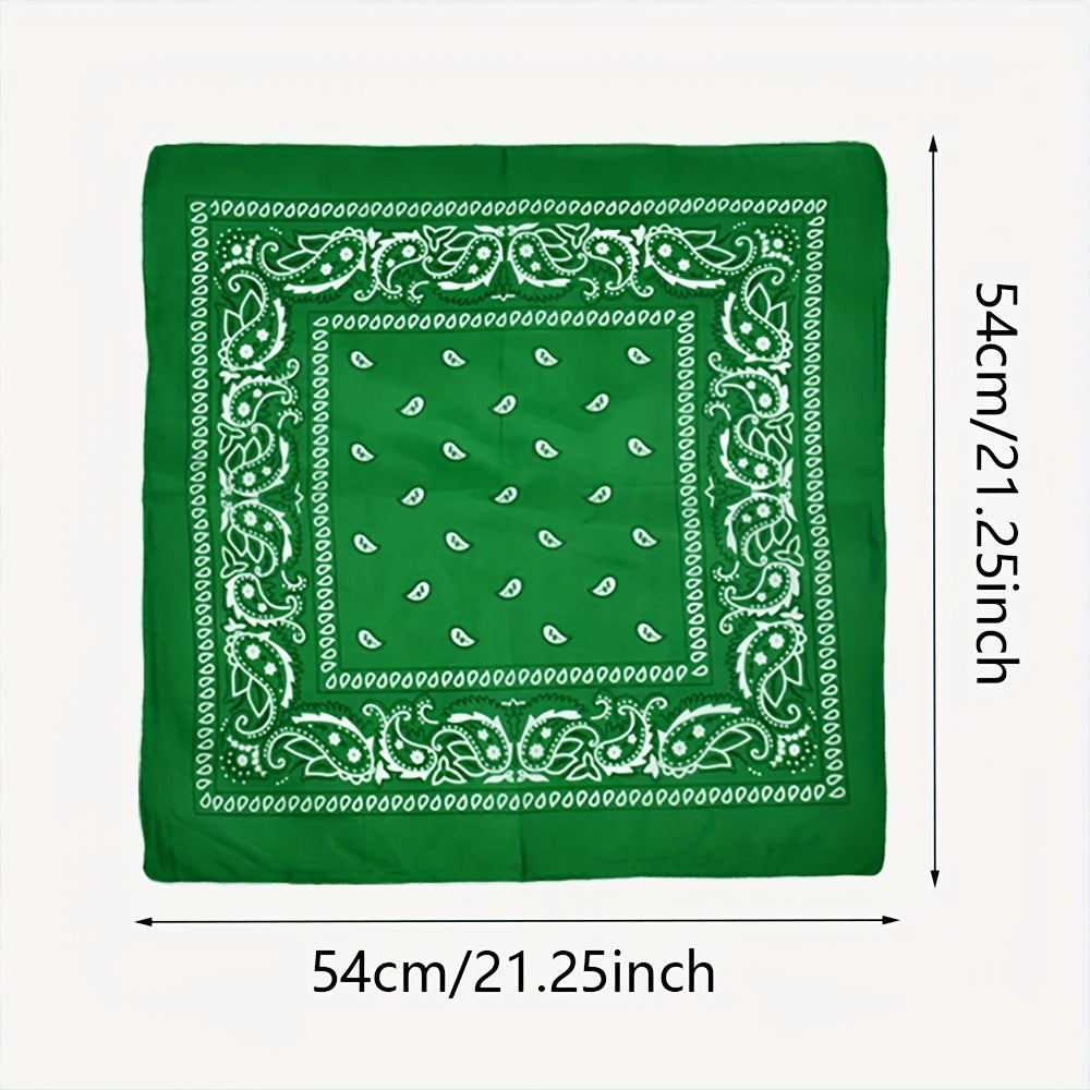 Paisley Printed Square Scarf Punk Hip hop Headscarf Street Sports Headband
