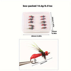 10pcs Artificial Fly Hooks Bionic Fishing Flies Fishing Tackle