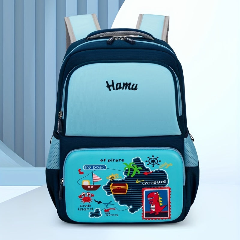 Dino Map Youth Backpack - Breathable & Waterproof