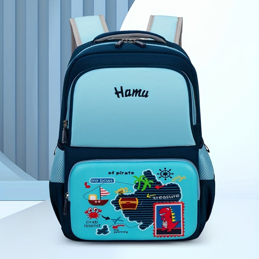 Dino Map Youth Backpack - Breathable & Waterproof