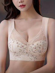 3pcs Lace Wireless Push Up Bras Comfy Women's Lingerie