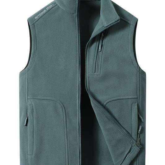 Men's High Collar Fleece Vest - Stay Warm and Stylish