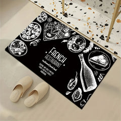 Food Pattern Kitchen Mat Machine Washable Area Rug Polyester Material Carpet