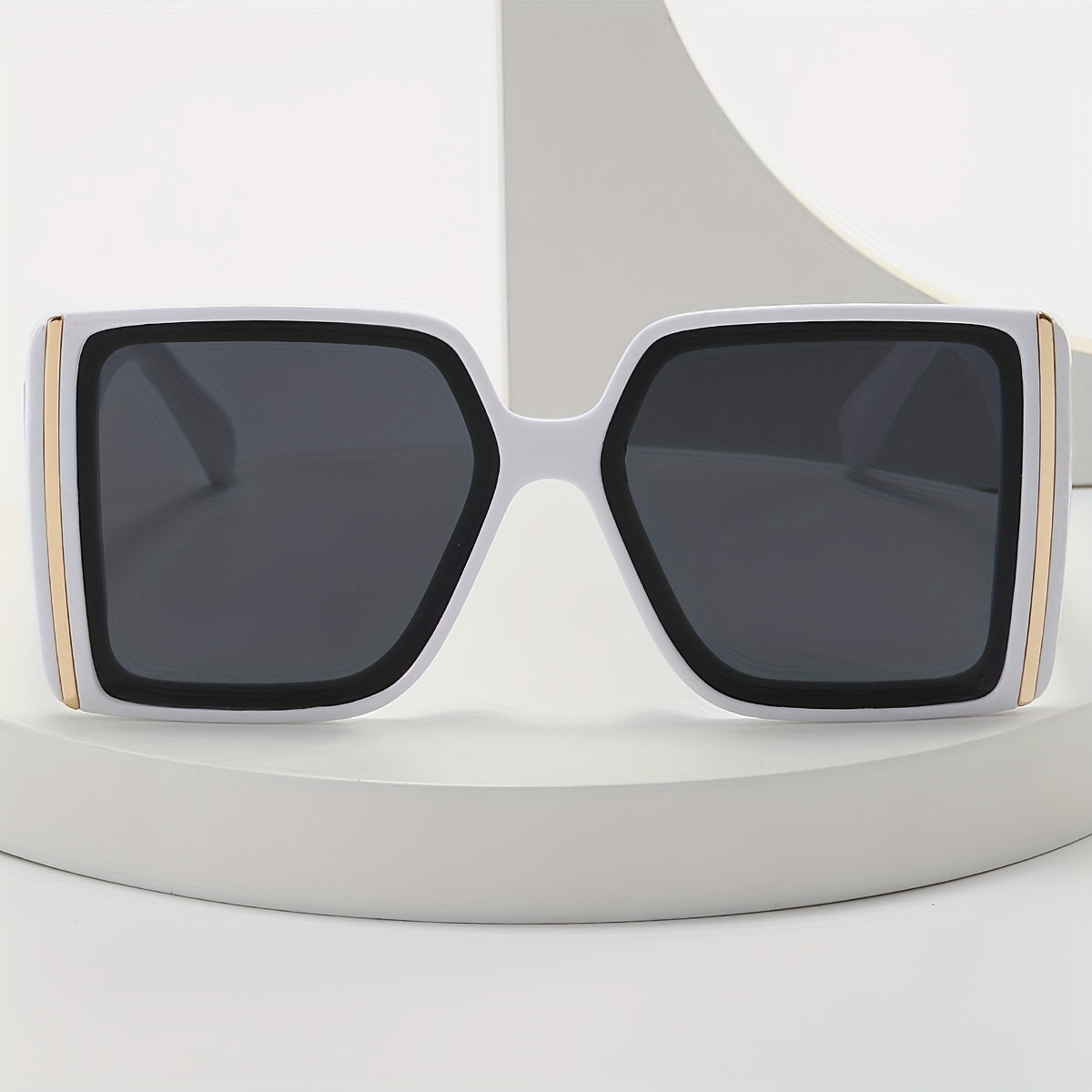 Oversized Square Frame Sunglasses Y2K Hiphop Block Glasses UV400