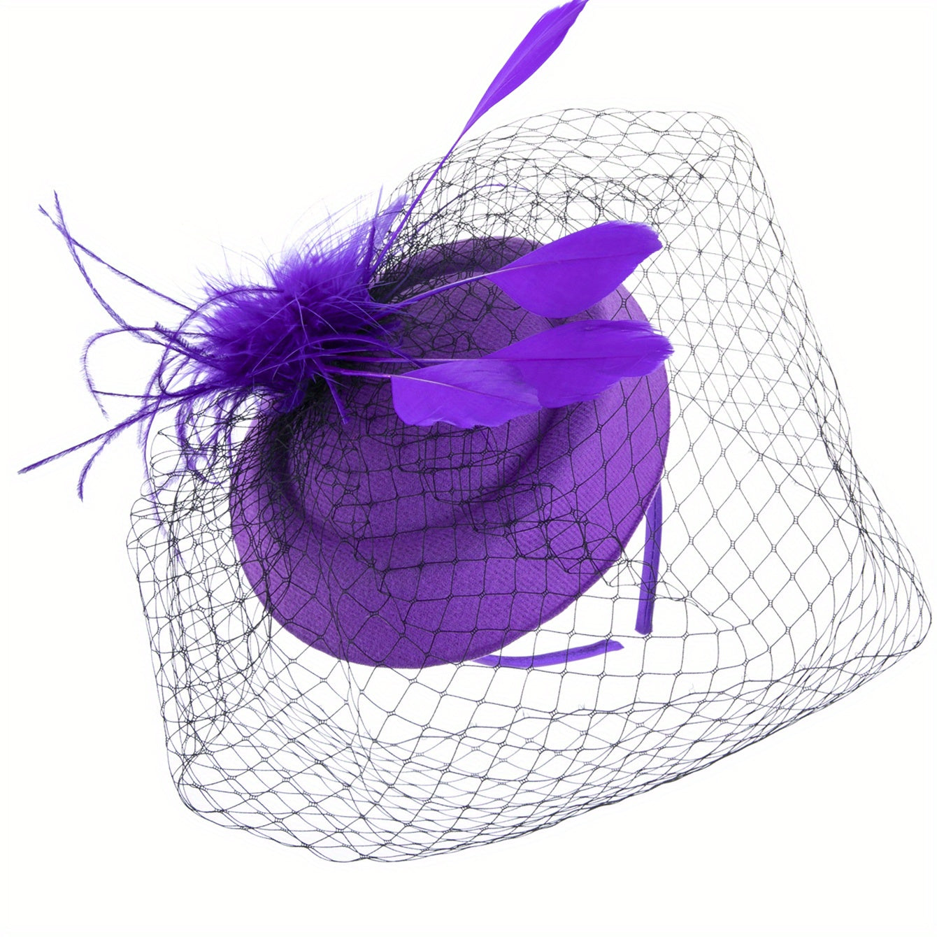 Women's Flower Veil Head Piece Fascinator Tea Party Derby Hat Head Accessory