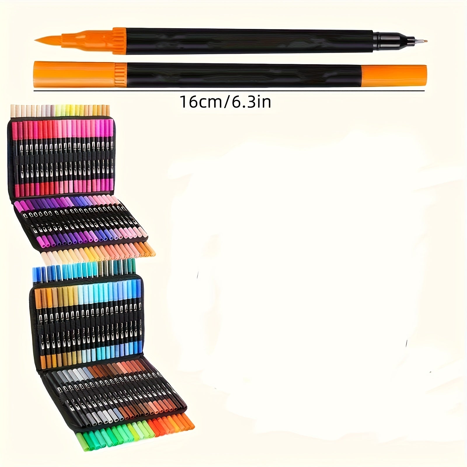 60 Dual Tip Brush Pens Set Fast Drying Water-Based Ink Markers for Adults