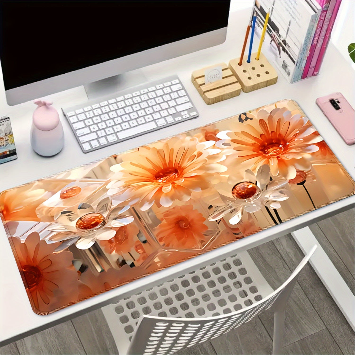 Flower Large Mousepad Natural Rubber Anti Slip Office Mouse Pad
