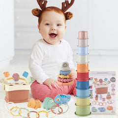 Baby Stacking Cups Shape Sorters Set Animals Toys
