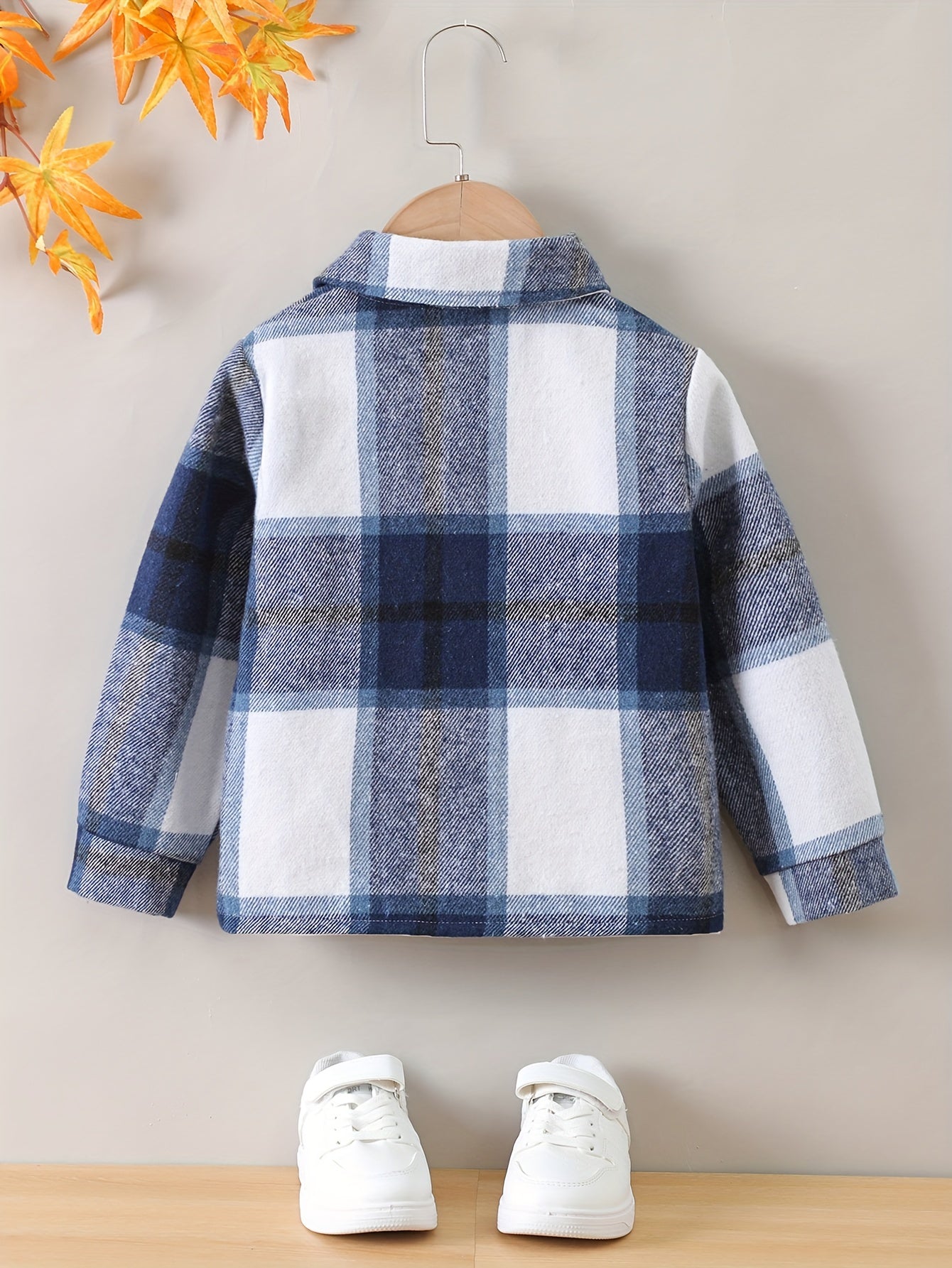 Toddler Boys Plaid Jacket Long Sleeve Button Down Coat
