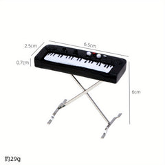 Mini Piano & Key Keyboard Set for Dollhouse Scenes