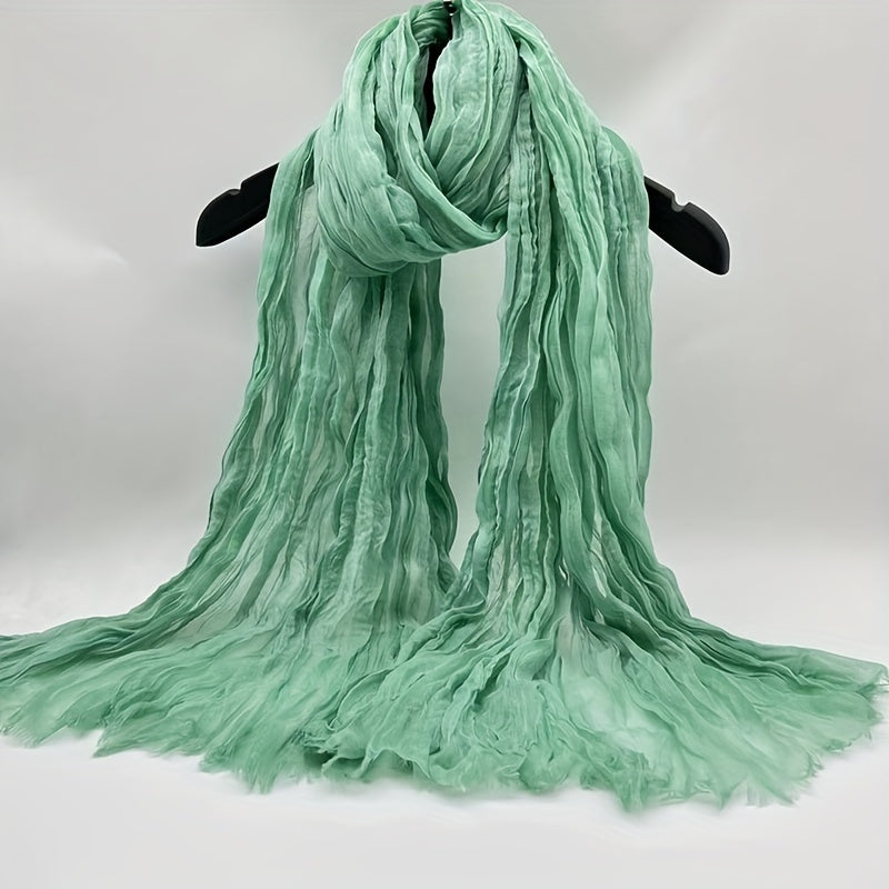 Boho Style Linen Twist Scarf for Outdoor Activity