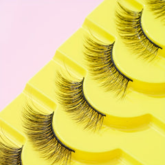 10 Pairs Cat Look Eyelashes Wispy Cross Eye Lashes 15mm