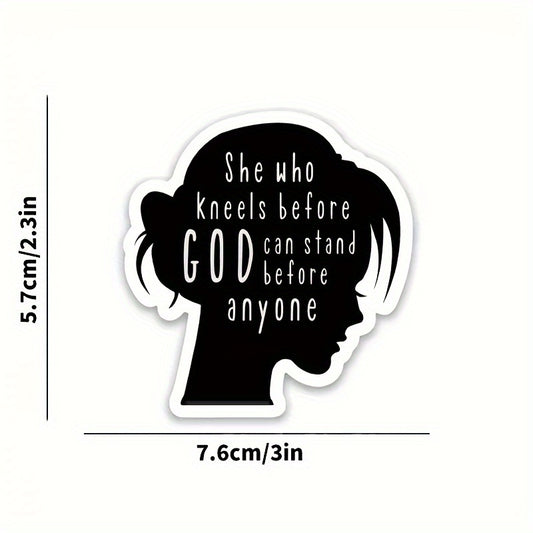 5pcs Religious Stickers - Kneeling Before God Faith Jesus Bible