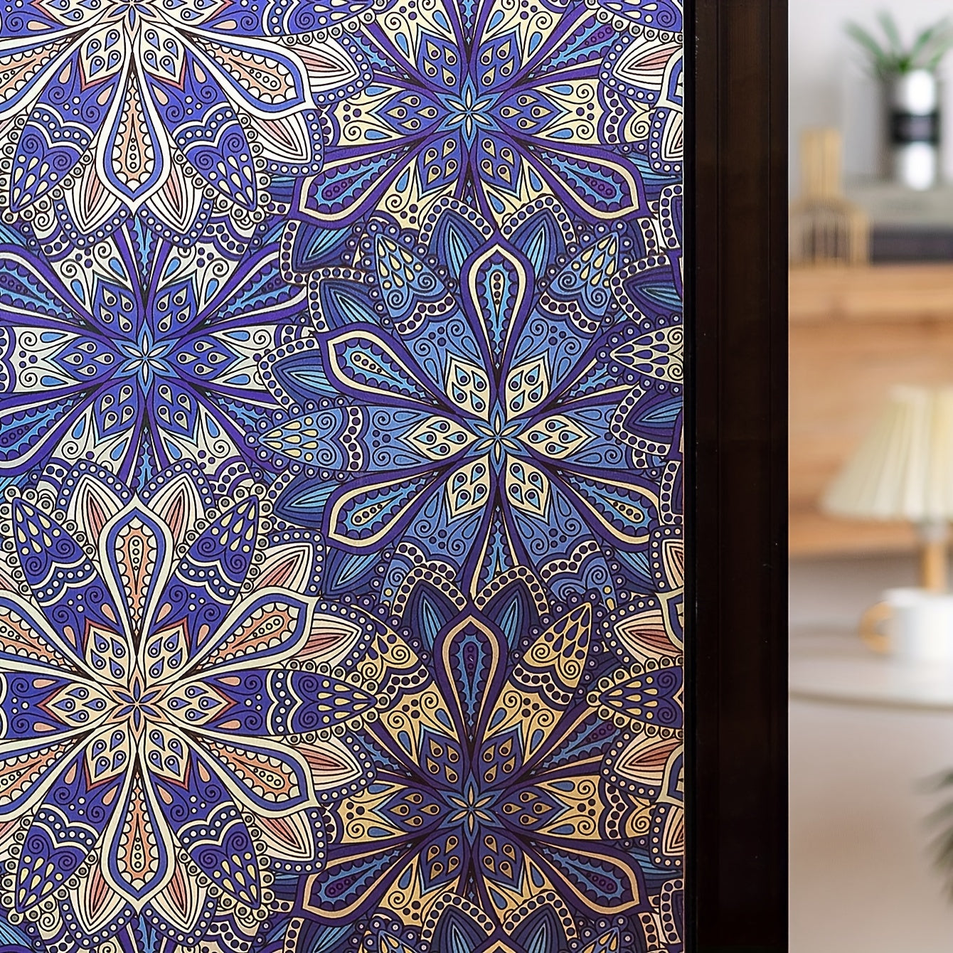 Purple Bohemian Patterned Privacy Glass Film