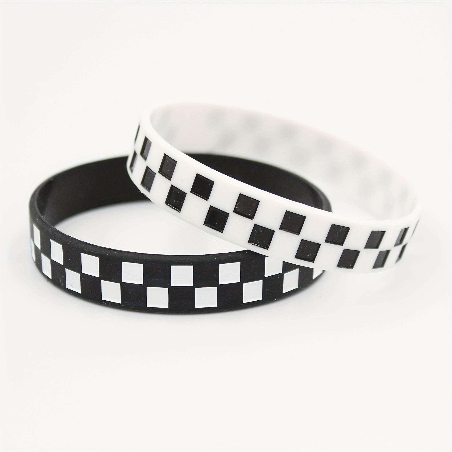 Stylish Checked Pattern Silicone Bracelet for Sports Fans