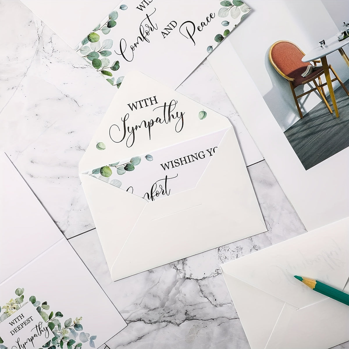 48 Pack Sympathy Cards With Envelopes Greenery Bereavement Watercolor Condolence
