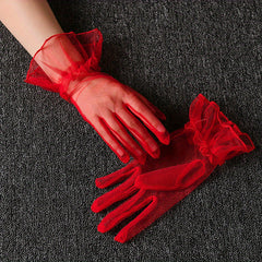 Candy Ruffles Gloves for Party Prom Wedding