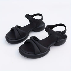 Women's Open Toe Chunky Sandals Hook & Loop Fastener