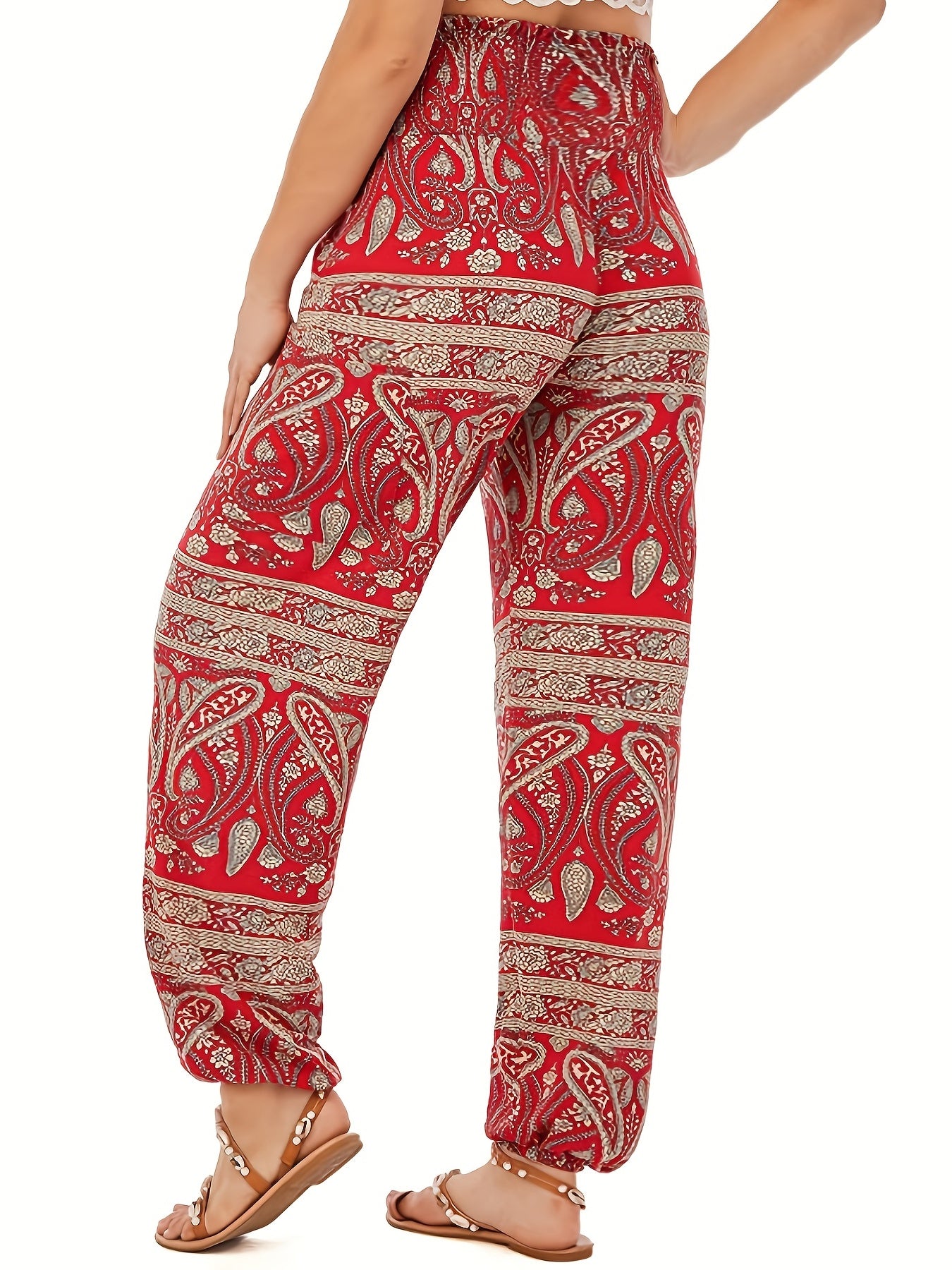  Geometric Print Harem Trousers