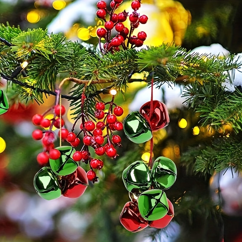 50pcs Jingle Bells Craft Bell Bulk Xmas Decor Red Green