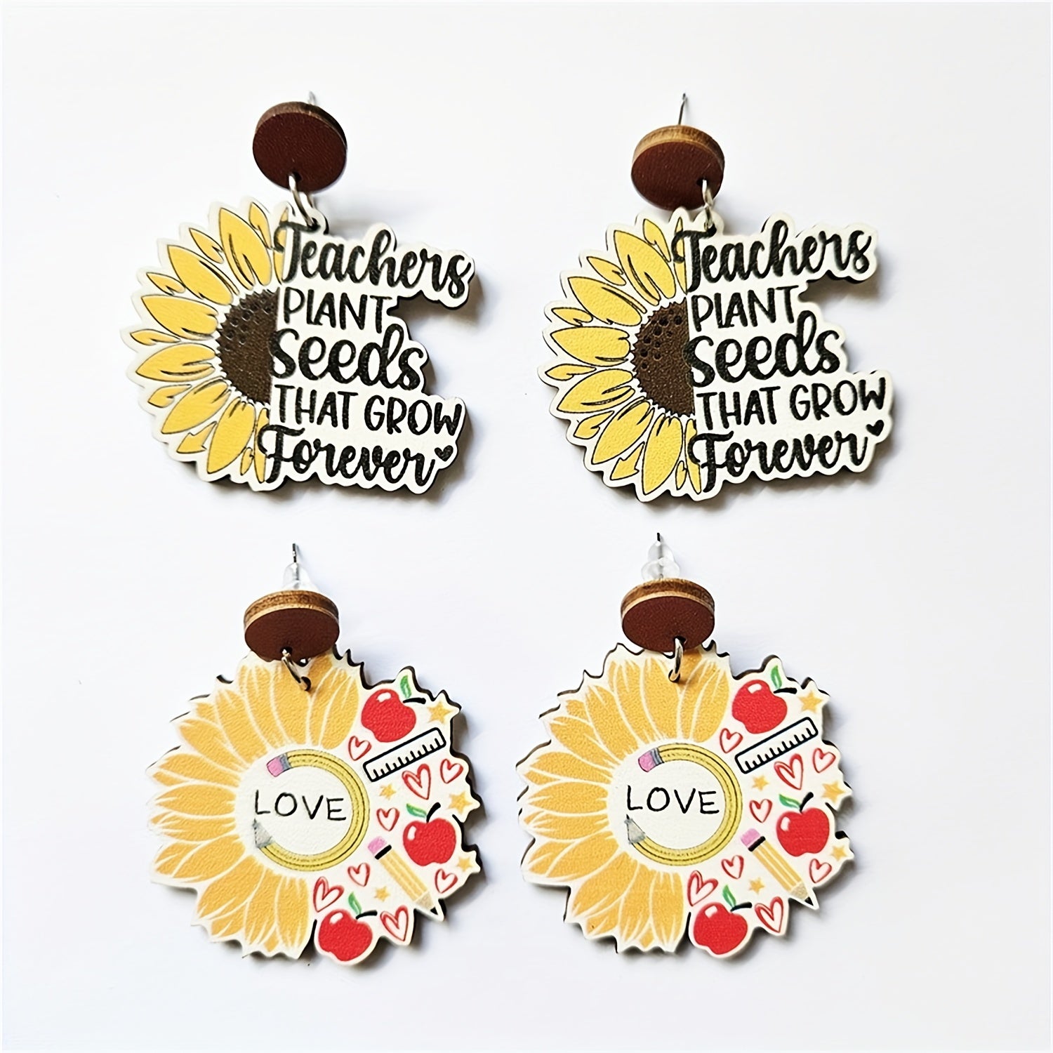 Sunflower Scales Earrings - Perfect for School & Graduation
