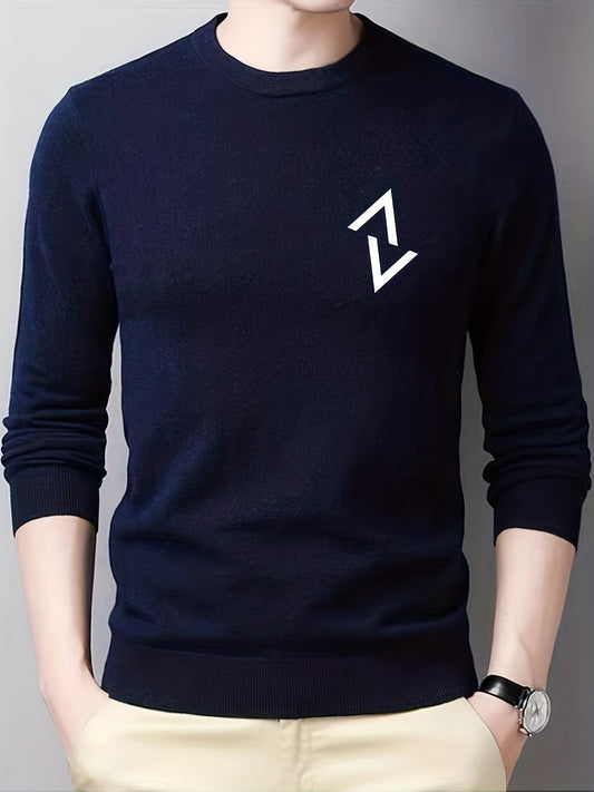Geometric Pattern Knitted Sweater for Men