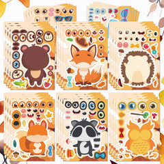 Animal Adhesive Decals - 8/16 Pack - Bunny, Owl, Hedgehog, Elk, Squirrel