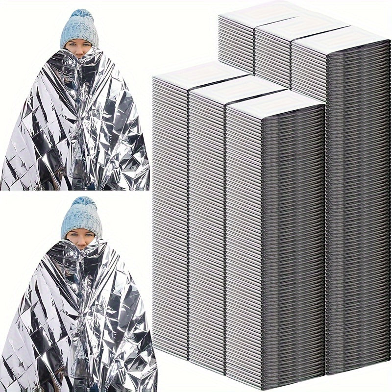 2pcs Emergency Blankets Reflective Blanket for Camping and Hiking