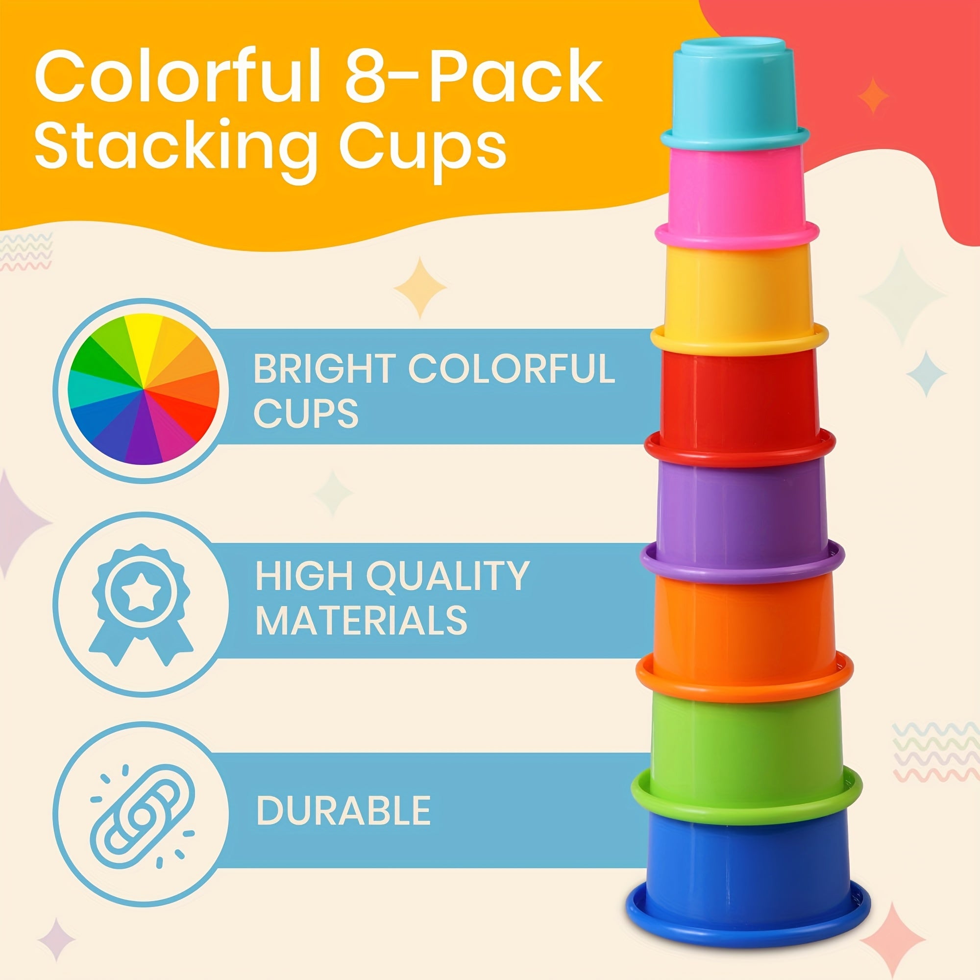 Stacking Cups and Bath Spoon Baby Bath Toys