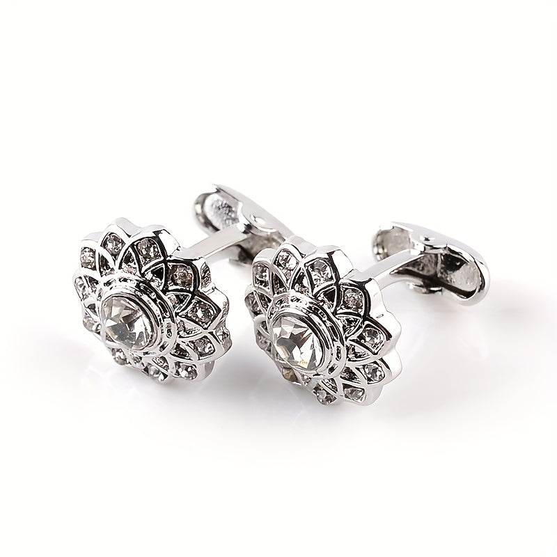 French Cufflinks Rhinestone Cuff Nails Pair