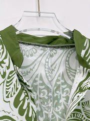  Floral Print Button Up Short Sleeve Jumpsuit