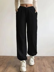  Solid V waist Stretch Joggers With Pockets