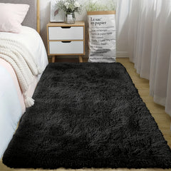 Soft Area Rug Fluffy Non-slip Shag Plush Bedside Tie Dyed Living Room Carpet