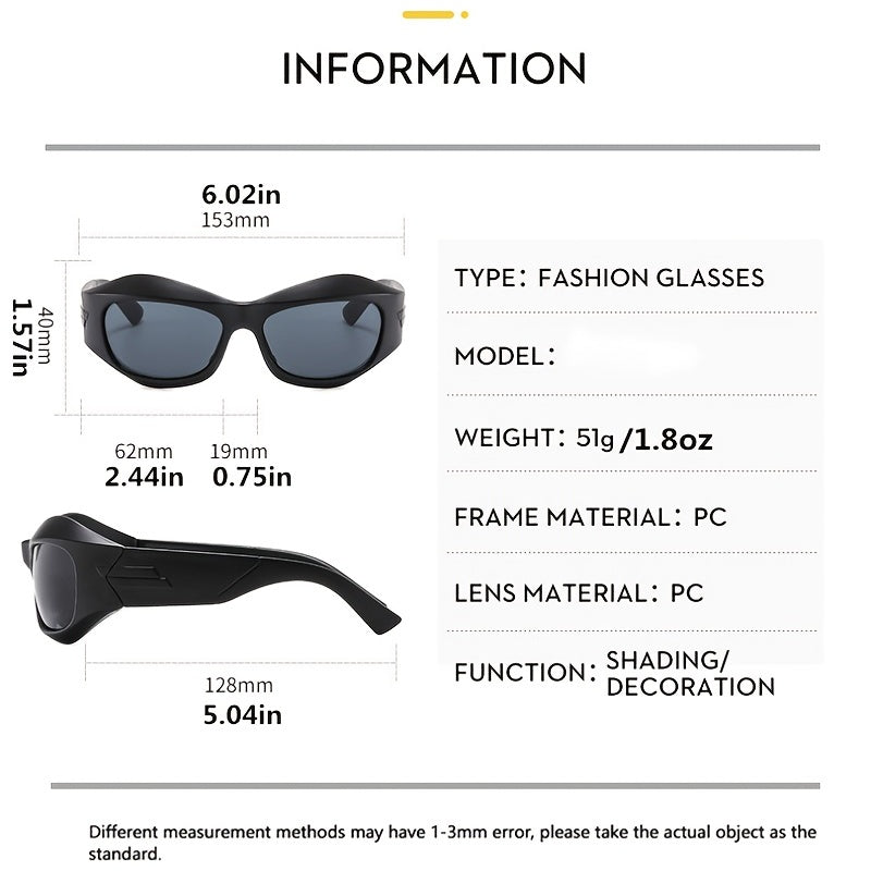 Wrap Around Sunglasses Thick Frame Y2K Shades Glasses Women