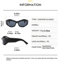 Wrap Around Sunglasses Thick Frame Y2K Shades Glasses Women