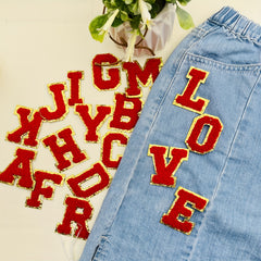 26pcs Alphabet Glitters Patch for DIY Clothes Hat Bags
