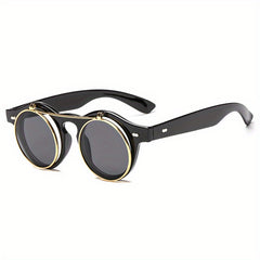 Classic Vintage Round Flip Sunglasses Mixed PC Sunglasses