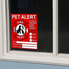 5pcs Pet Alarm Safety Stickers for Fire Rescue Save Our Pets