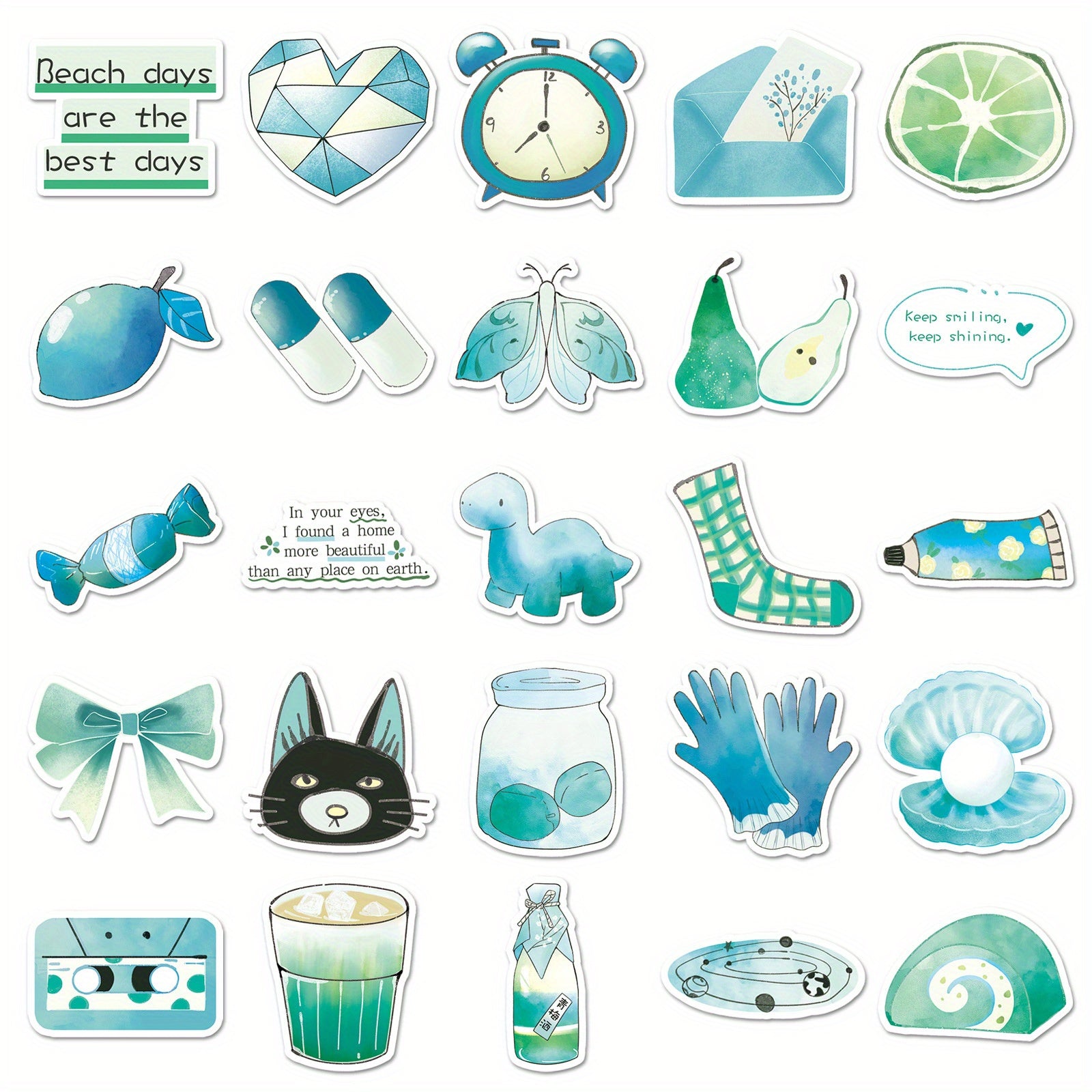 50pcs Cartoon Graffiti Stickers, Self Adhesive, Mixed Colors, Irregular Shapes