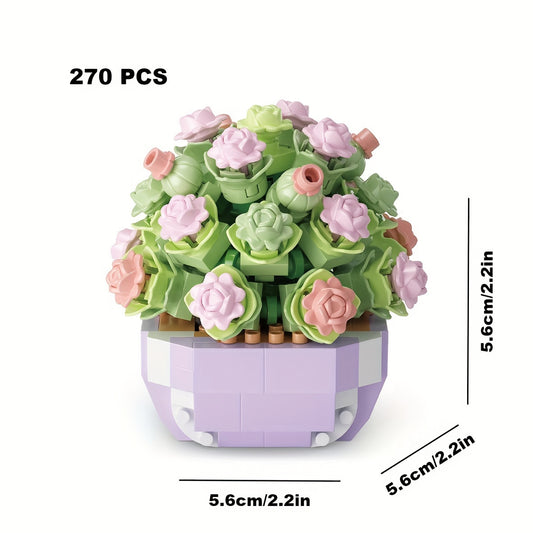 DIY Building Blocks Flower Desktop Decoration Car Decoration
