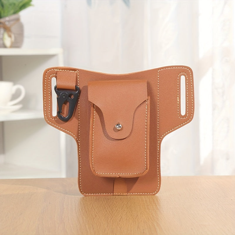 Fanny Waist Bag PU Leather Phone Pouch For Outdoor Camping