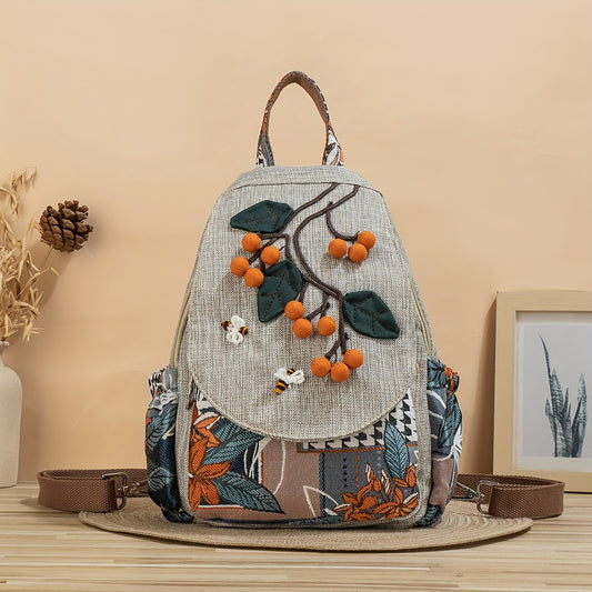 Bohemian Backpack Retro Ethnic Style Travel Daypack for Women