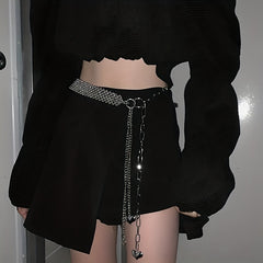 Heart Pendant Waist Chain Tassel Dress Girdle for Women